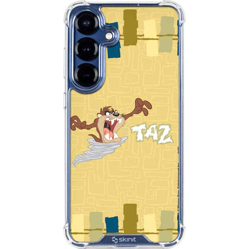 Looney Tunes Tasmanian Devil Swirl Cream Galaxy S25 Clear Case