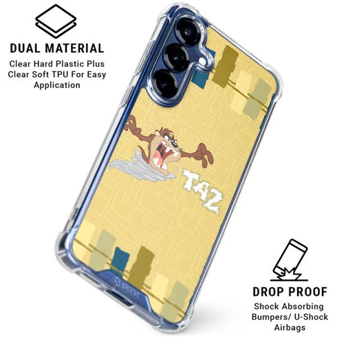Looney Tunes Tasmanian Devil Swirl Cream Galaxy S25 Clear Case