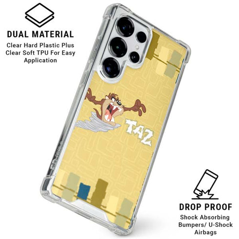 Looney Tunes Tasmanian Devil Swirl Cream Galaxy S25 Ultra Clear Case