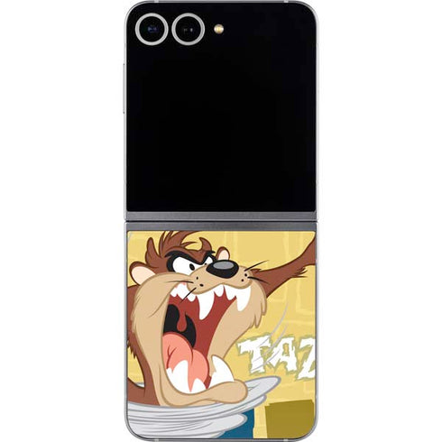 Looney Tunes Tasmanian Devil Swirl Cream Galaxy Z Flip6 Skin