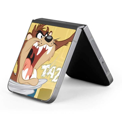 Looney Tunes Tasmanian Devil Swirl Cream Galaxy Z Flip6 Skin