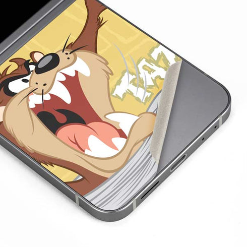 Looney Tunes Tasmanian Devil Swirl Cream Galaxy Z Flip6 Skin
