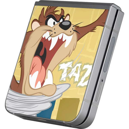 Looney Tunes Tasmanian Devil Swirl Cream Galaxy Z Flip6 Skin