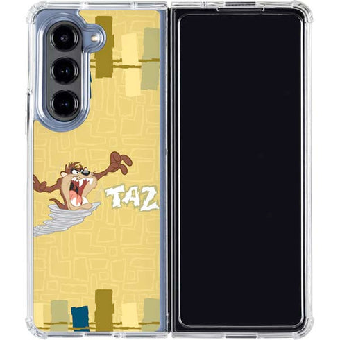 Looney Tunes Tasmanian Devil Swirl Cream Galaxy Z Fold5 5G Clear Case