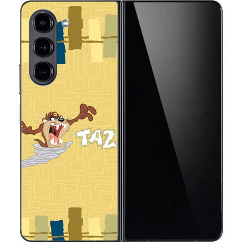 Looney Tunes Tasmanian Devil Swirl Cream Galaxy Z Fold5 5G Skin