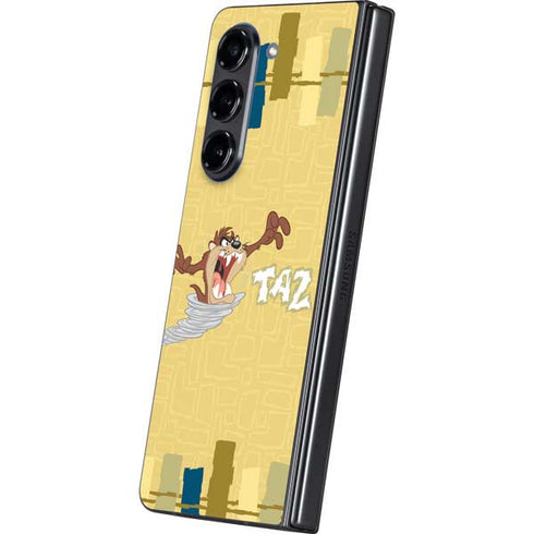 Looney Tunes Tasmanian Devil Swirl Cream Galaxy Z Fold5 5G Skin