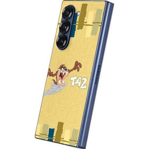 Looney Tunes Tasmanian Devil Swirl Cream Galaxy Z Fold6 Skin