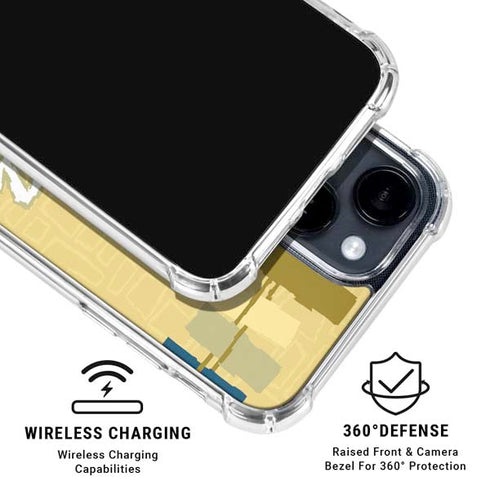 Looney Tunes Tasmanian Devil Swirl Cream iPhone 15 Clear Case