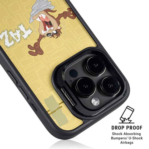 Looney Tunes Tasmanian Devil Swirl Cream iPhone 15 Pro Max Kickstand Case