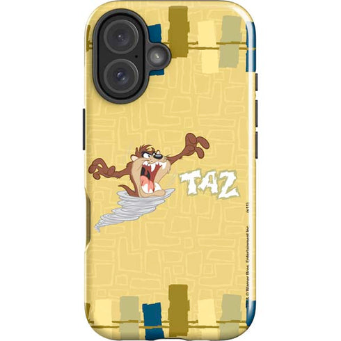 Looney Tunes Tasmanian Devil Swirl Cream iPhone 16 Impact Case