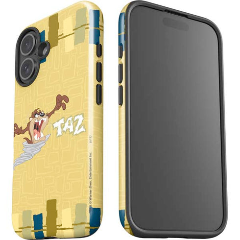 Looney Tunes Tasmanian Devil Swirl Cream iPhone 16 Impact Case