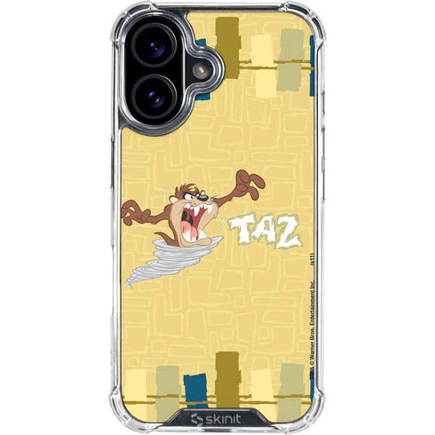 Looney Tunes Tasmanian Devil Swirl Cream iPhone 16 Plus Clear Case