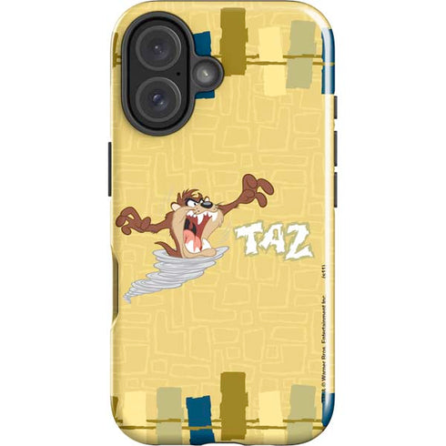 Looney Tunes Tasmanian Devil Swirl Cream iPhone 16 Plus Impact Case