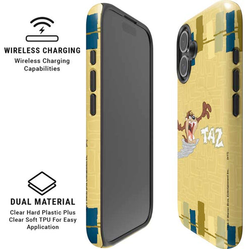Looney Tunes Tasmanian Devil Swirl Cream iPhone 16 Plus Magsafe Impact Case