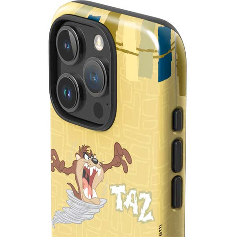Looney Tunes Tasmanian Devil Swirl Cream iPhone 16 Pro Impact Case