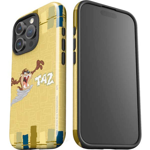 Looney Tunes Tasmanian Devil Swirl Cream iPhone 16 Pro Impact Case