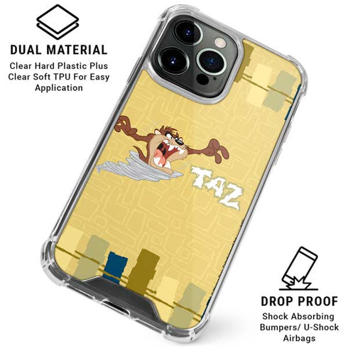 Looney Tunes Tasmanian Devil Swirl Cream iPhone 16 Pro Max Clear Case
