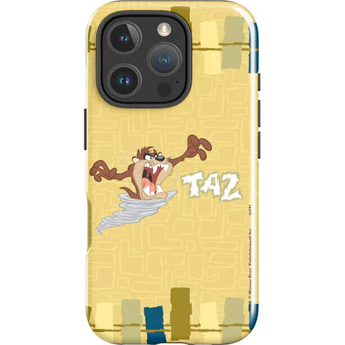 Looney Tunes Tasmanian Devil Swirl Cream iPhone 16 Pro Max Impact Case