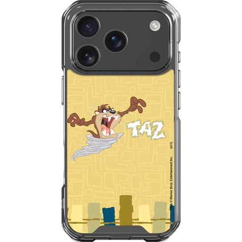 Looney Tunes Tasmanian Devil Swirl Cream iPhone 18 Pro Clear Case