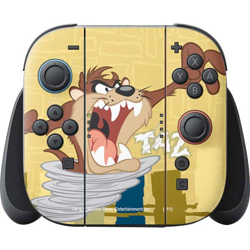Looney Tunes Tasmanian Devil Swirl Cream Nintendo Switch 2 (2025) Joy-Con Controller Skin