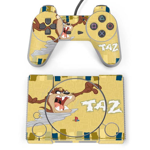 Looney Tunes Tasmanian Devil Swirl Cream PlayStation Classic Bundle Skin