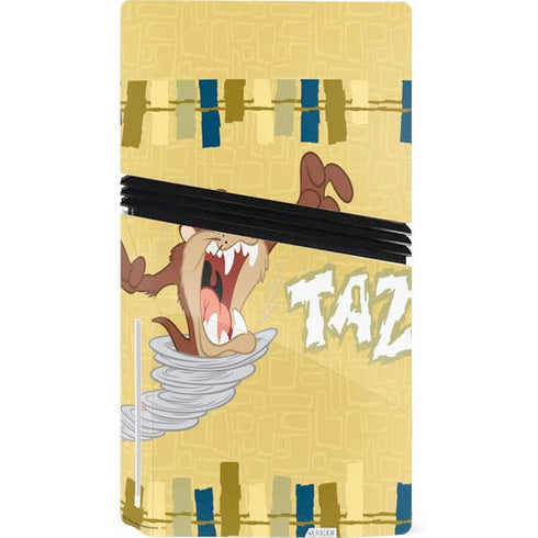 Looney Tunes Tasmanian Devil Swirl Cream PS5 Pro Disk Console Skin