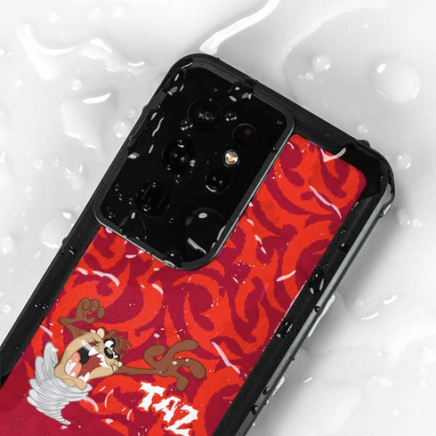 Looney Tunes Tasmanian Devil Swirl Galaxy S24 Ultra Waterproof Case