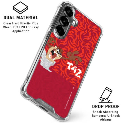 Looney Tunes Tasmanian Devil Swirl Galaxy S26 Plus Clear Case