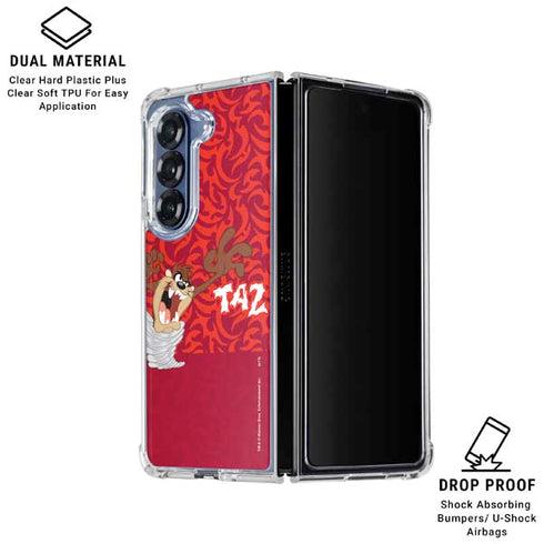 Looney Tunes Tasmanian Devil Swirl Galaxy Z Fold6 Clear Case