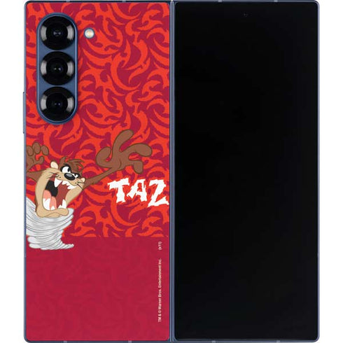 Looney Tunes Tasmanian Devil Swirl Galaxy Z Fold6 Skin