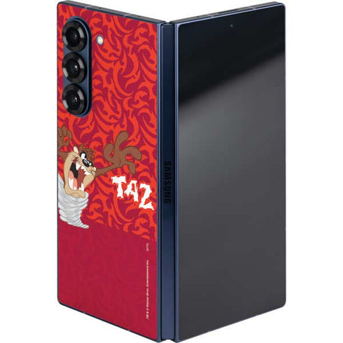 Looney Tunes Tasmanian Devil Swirl Galaxy Z Fold6 Skin