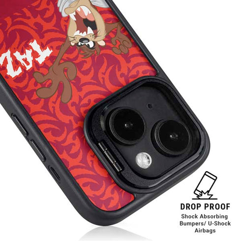 Looney Tunes Tasmanian Devil Swirl iPhone 15 Kickstand Case