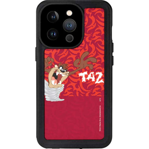 Looney Tunes Tasmanian Devil Swirl iPhone 15 Pro Waterproof Case