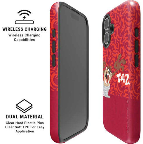 Looney Tunes Tasmanian Devil Swirl iPhone 16 Magsafe Impact Case