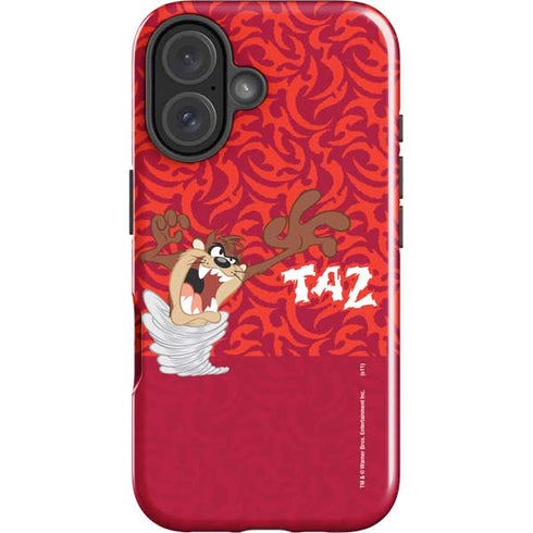 Looney Tunes Tasmanian Devil Swirl iPhone 16 Plus Impact Case