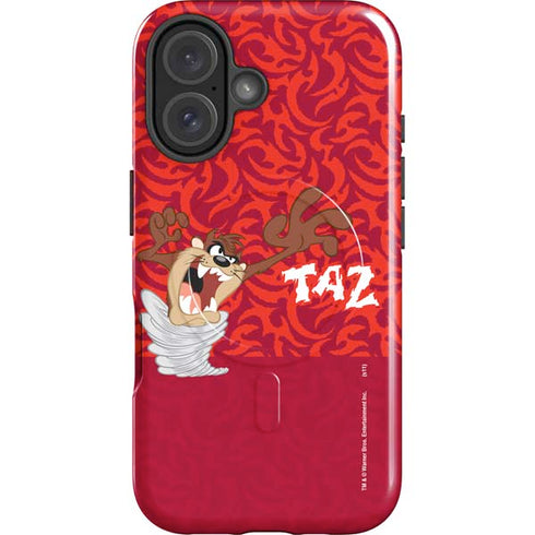 Looney Tunes Tasmanian Devil Swirl iPhone 16 Plus Magsafe Impact Case