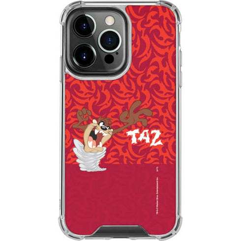 Looney Tunes Tasmanian Devil Swirl iPhone 16 Pro Clear Case