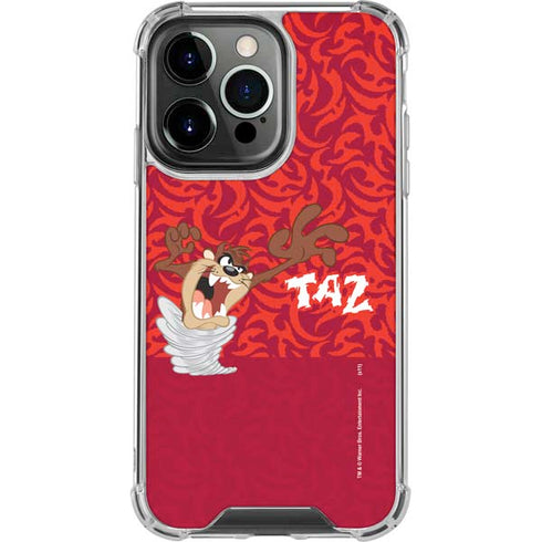 Looney Tunes Tasmanian Devil Swirl iPhone 16 Pro Max Clear Case