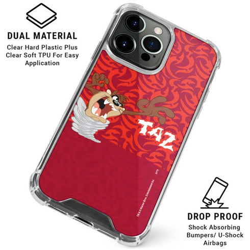 Looney Tunes Tasmanian Devil Swirl iPhone 16 Pro Max Clear Case
