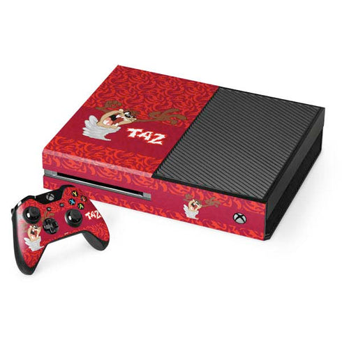 Looney Tunes Tasmanian Devil Swirl Xbox One Console and Controller Bundle Skin