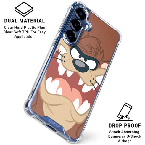 Looney Tunes Tasmanian Devil Up Close Galaxy S25 Clear Case