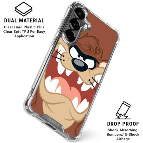 Looney Tunes Tasmanian Devil Up Close Galaxy S26 Clear Case