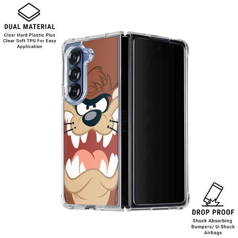 Looney Tunes Tasmanian Devil Up Close Galaxy Z Fold6 Clear Case