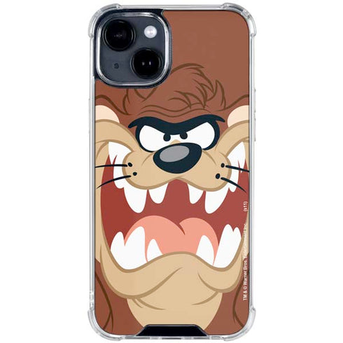 Looney Tunes Tasmanian Devil Up Close iPhone 15 Clear Case