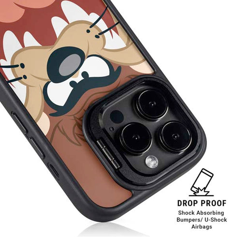 Looney Tunes Tasmanian Devil Up Close iPhone 15 Pro Max Kickstand Case