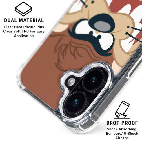 Looney Tunes Tasmanian Devil Up Close iPhone 16 Clear Case