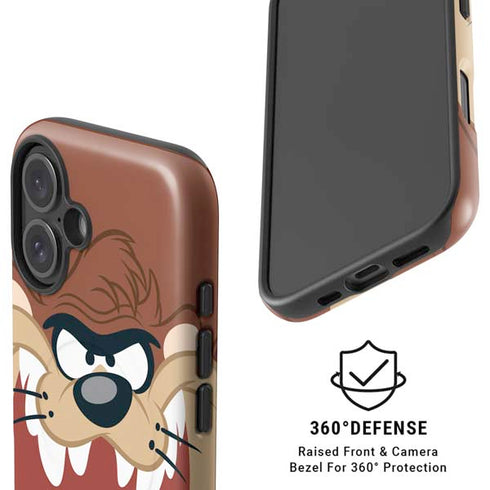 Looney Tunes Tasmanian Devil Up Close iPhone 16 Magsafe Impact Case