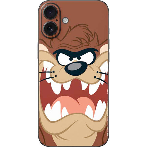Looney Tunes Tasmanian Devil Up Close iPhone 16 Plus Skin
