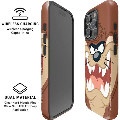 Looney Tunes Tasmanian Devil Up Close iPhone 16 Pro Max Magsafe Impact Case
