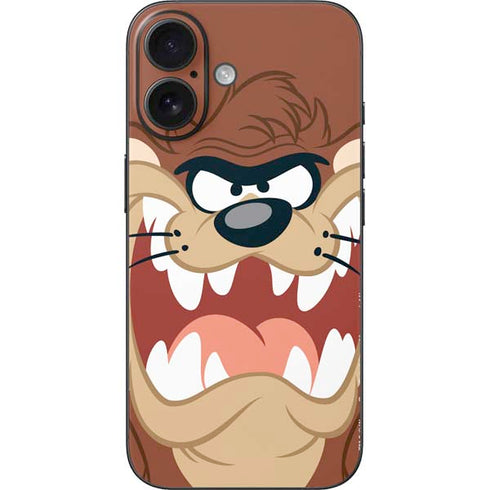 Looney Tunes Tasmanian Devil Up Close iPhone 16 Skin